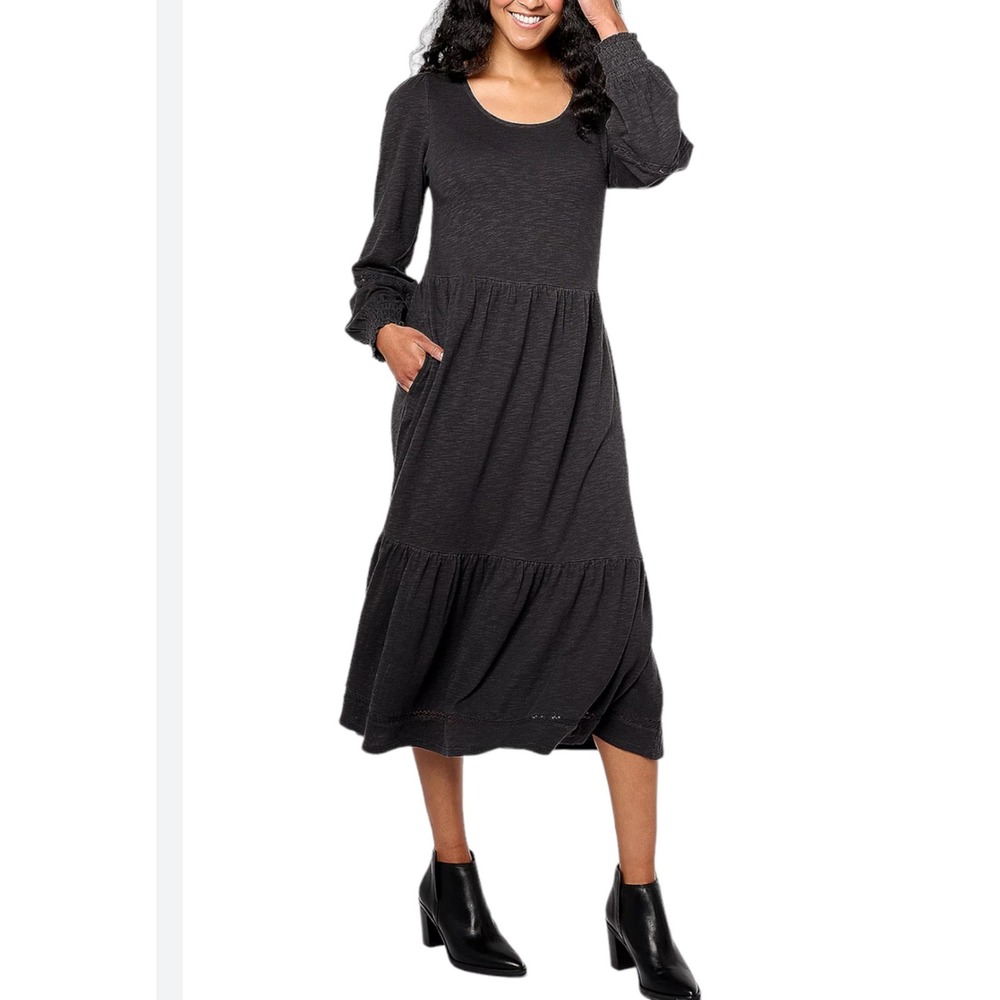 NWT Canyon Retreat Women's Midi Dress Knit Long Sleeve Gray Ladies